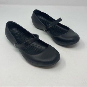 Crocs At Work Alice Mary Jane Flats Slip Resistant Comfort Shoes Size 6